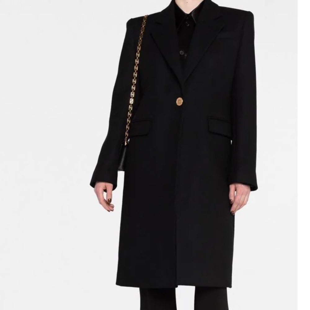 Versace Medusa-button single-breasted coat size 38